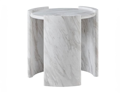 Contemporary Faux-Marble End Table