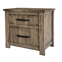 Rustic 2-Drawer Nightstand