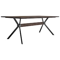 Rustic Solid Oak Wood Trestle Base Dining Table