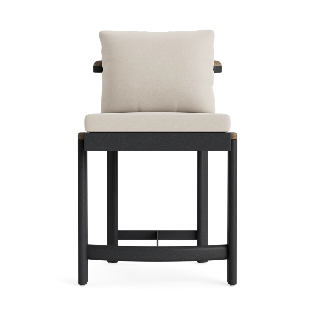 Brown Jordan Luca Cushioned Counter Stool w/Teak Accenting