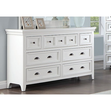 Furniture of America CASTILE 21083 Transitional 7-Drawer White Dresser with Crown Molding | Galleria Furniture & Mattress Outlet | Dressers Furniture of America CASTILE 21083 Transitional 7-Drawer White Dresser with Crown Molding | Galleria Furniture & Mattress Outlet | Dressers