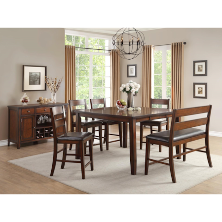 Counter Height Table & Chair Set with Bench