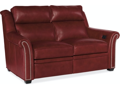 Transitional Power Reclining Loveseat w/ Power Headrests