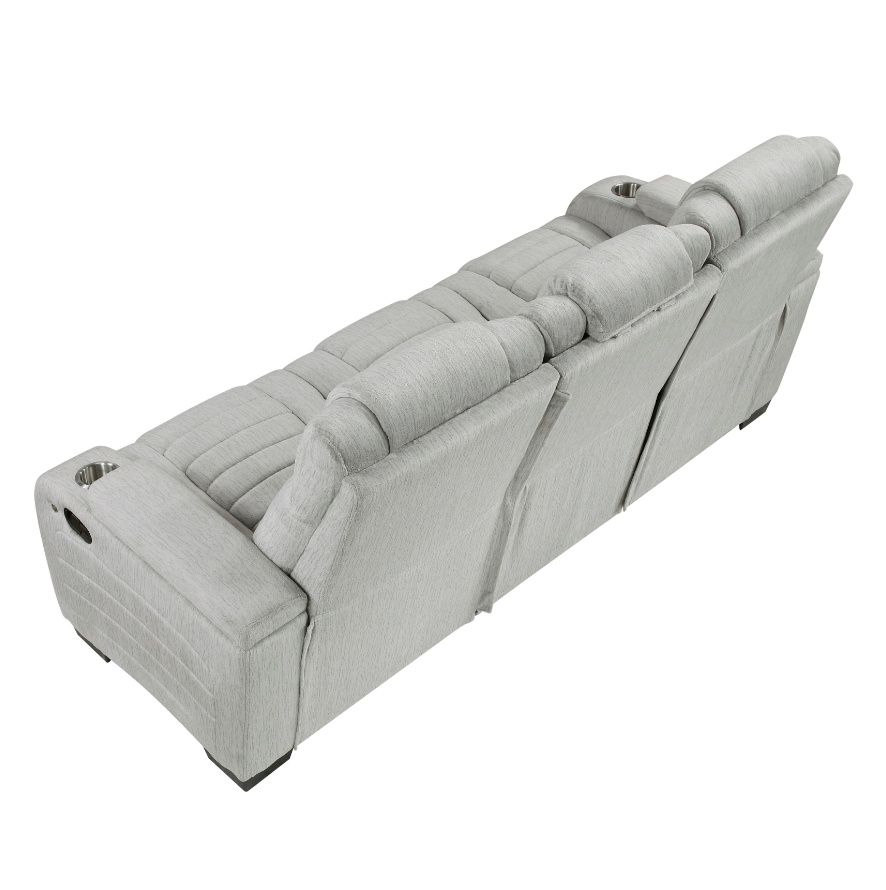 Dual Manual Reclining Sofa with LED Lights