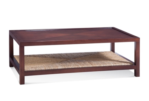 Cocktail Table with Rattan Shelf