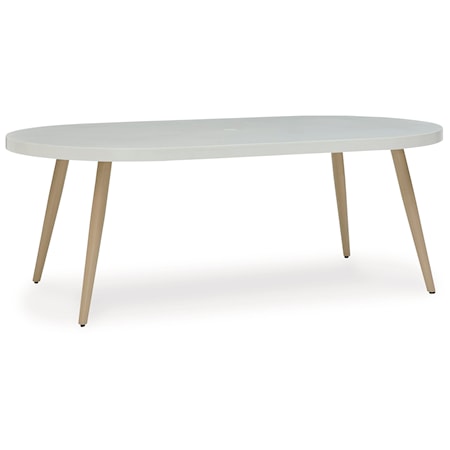 Oval Dining Table with Umbrella Option