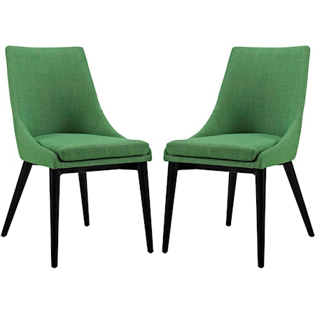 Viscount Upholstered Dining Side Chair - Black/Green - Set of 2