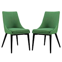 Viscount Upholstered Dining Side Chair - Black/Green - Set of 2