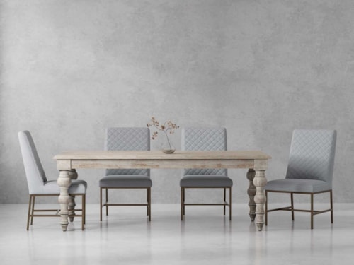 Transitional 5-Piece Dining Set with Four Upholstered Side Chairs
