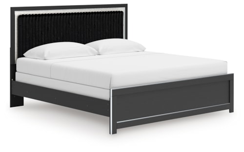 King Upholstered Panel Bed