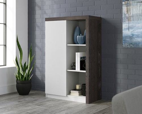 Contemporary One-Door Storage Cabinet with  Adjustable Shelving