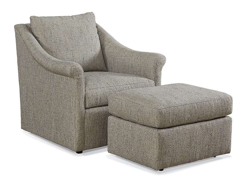 Accent Chair &amp; Ottoman Set w/Rollers