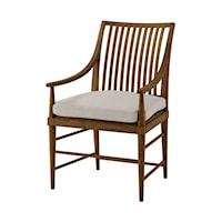 Transitional Slatted Arm Chair