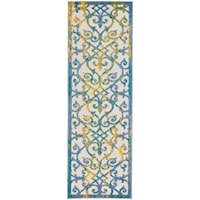 2' x 6' Ivory Blue Runner Rug