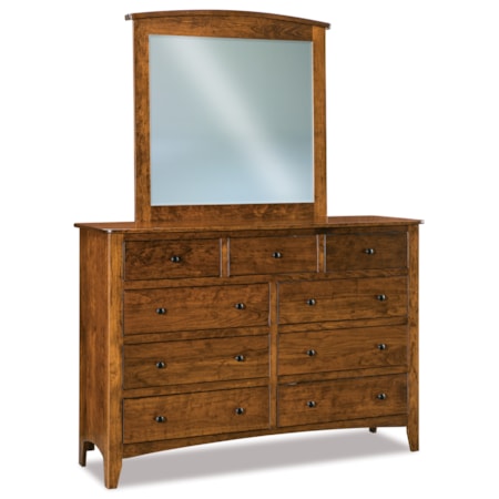 Transitional Dresser and Mirror Set