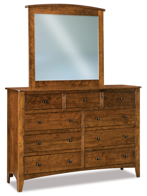 Transitional Dresser and Mirror Set