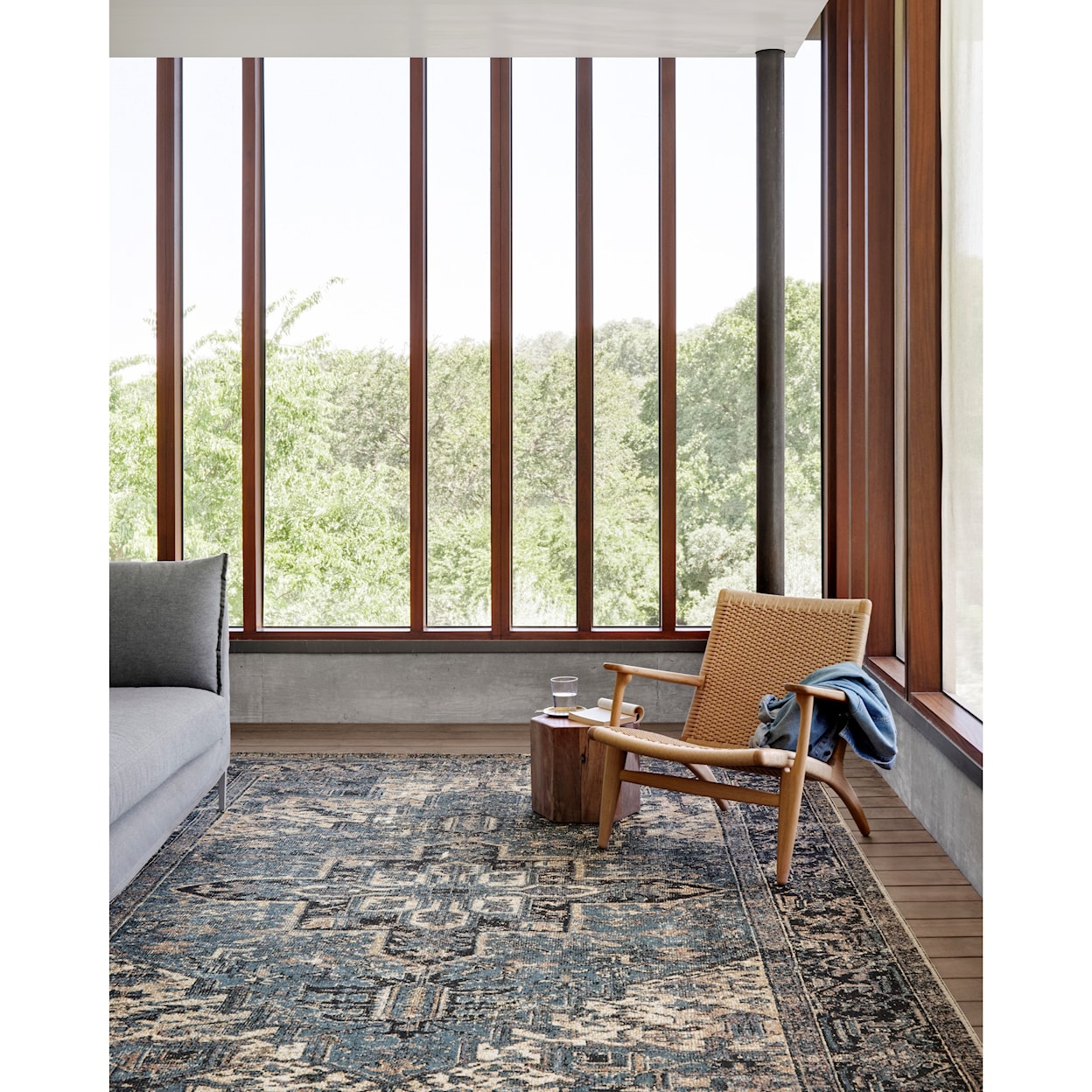 Loloi Rugs Sebastian 5'3" x 7'8" Ocean / Midnight Rug