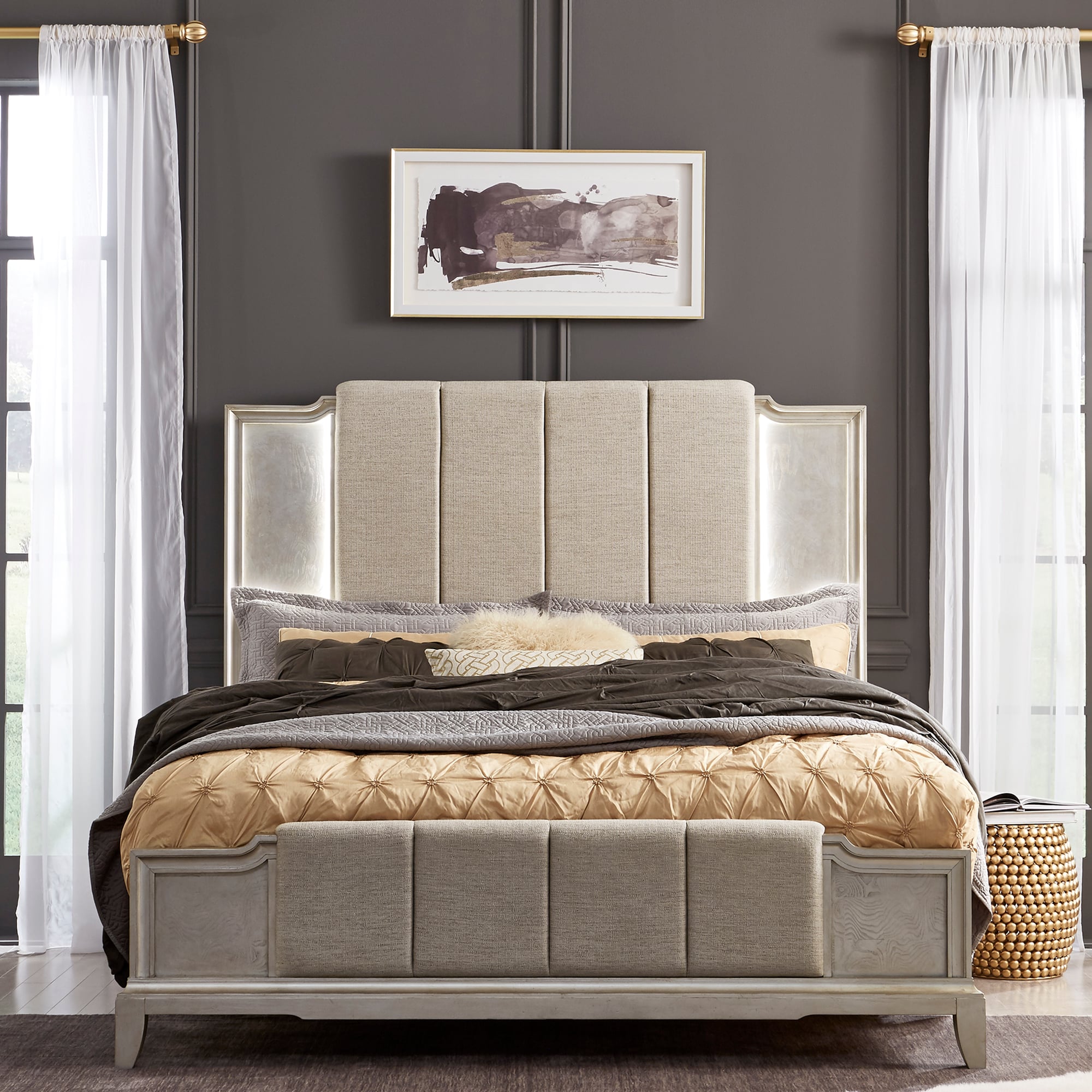 Queen upholstered online headboard and footboard