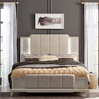 Contemporary King Upholstered Bed with LED Lights