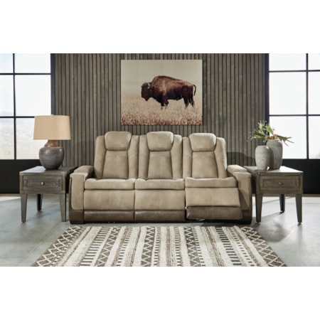Pwr Rec Sofa With Adj Headrest