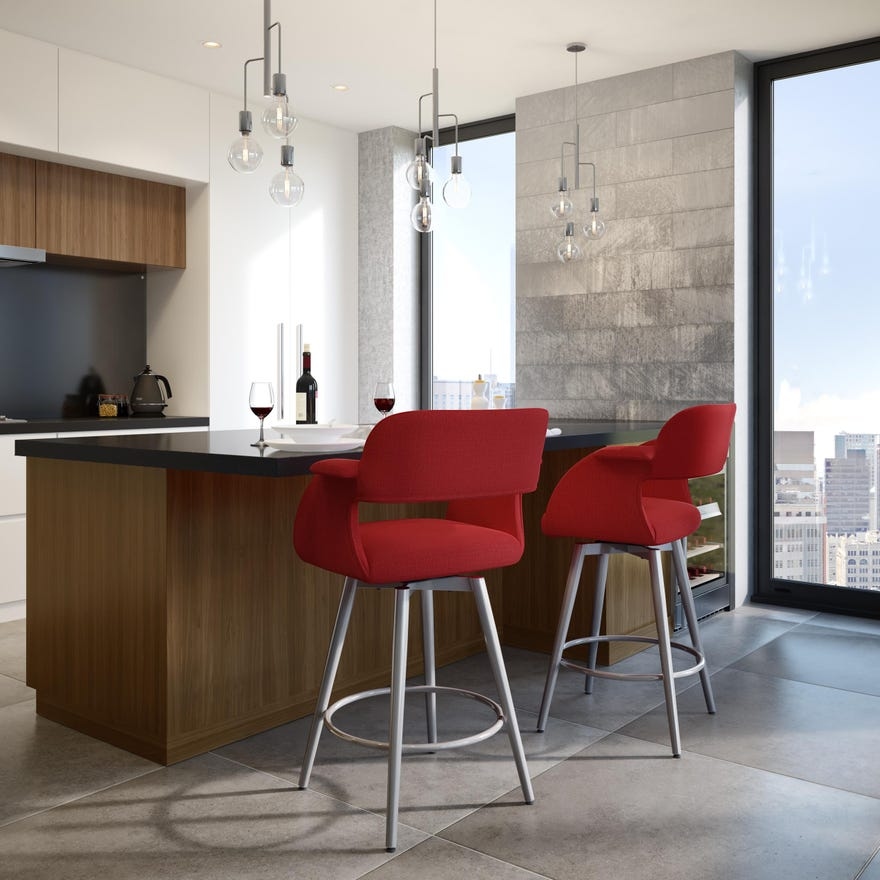 Amisco Sorrento Upholstered Bar Height Swivel Stool