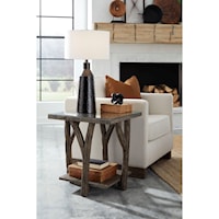 Rustic Contemporary End Table with Shelf
