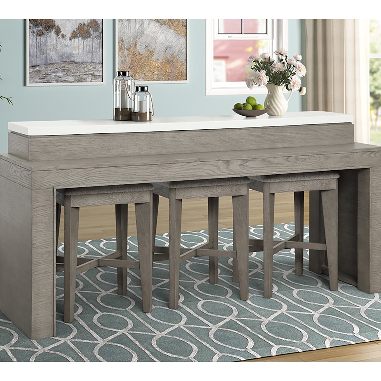 Parker House Pure Modern Everywhere Console with 3 Stools