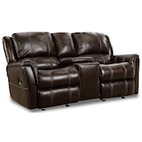 Casual Gliding Console Loveseat with Pillow Top Arms