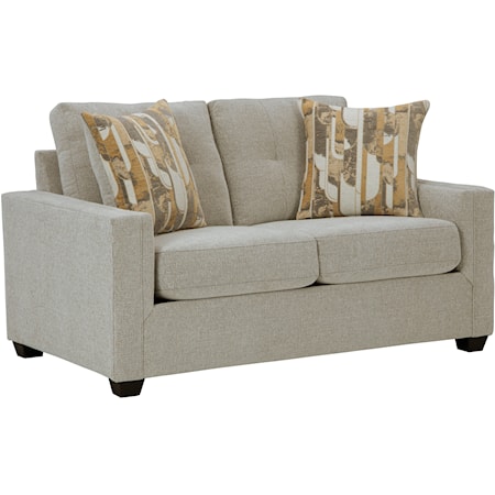 Standard Transitional Loveseat with Tapered Legs