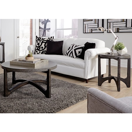 Contemporary 3-Piece Occasional Table Group with Concrete Tops