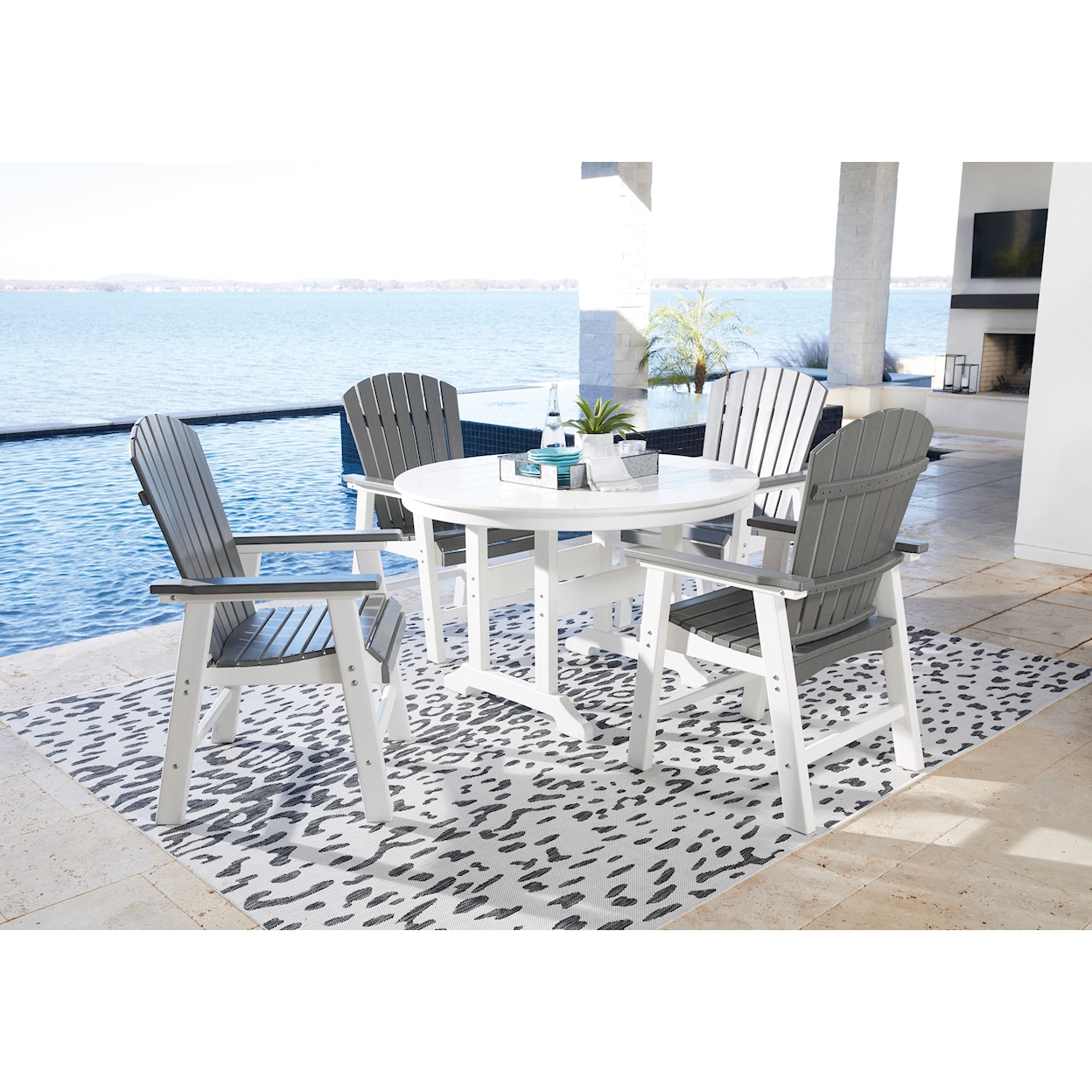Benchcraft Crescent Luxe Outdoor Dining Table