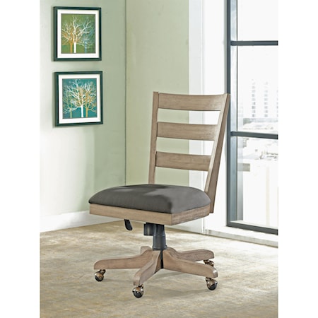 Wood Back Upholstered Desk Chair