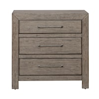 Rustic 3-Drawer Nightstand with USB and A/C Outlets