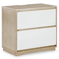 Contemporary 2-Drawer Nightstand with USB Charging Ports and Power Outlets