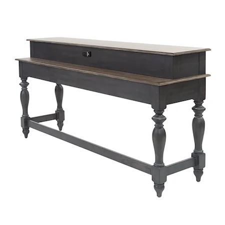 Farmhouse Console Bar Table with Outlets and USB Charging Ports