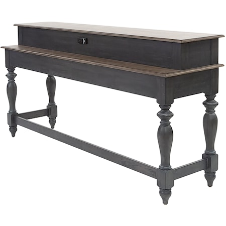 Farmhouse Console Bar Table with Outlets and USB Charging Ports