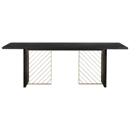 Dining Table with Brass Accents