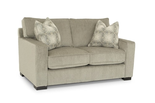 Transitional Loveseat with Accent Pillows