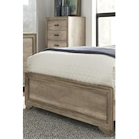 Farmhouse Queen Panel Bed with Upholstered Headboard