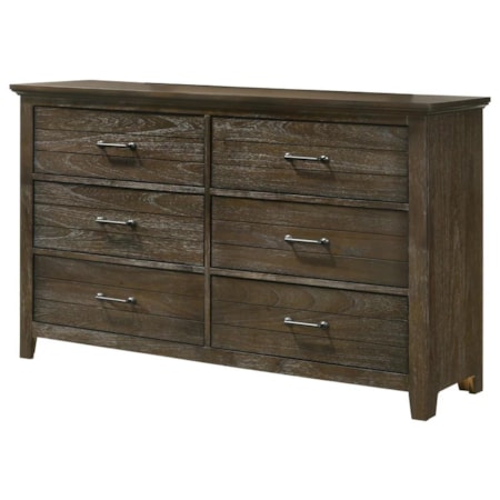 Westwood Design Westfield WWDWF-DD-N8108L-HBR Farmhouse 6-Drawer Dresser | Wayside Furniture & Mattress | Dressers Westwood Design Westfield WWDWF-DD-N8108L-HBR Farmhouse 6-Drawer Dresser | Wayside Furniture & Mattress | Dressers