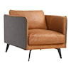 Moe's Home Collection Messina Messina Leather Arm Chair Cigare Tan Leather