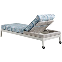 Outdoor Coastal Chaise Lounge with Cushion