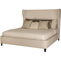 Contemporary King Upholstered Bed with Winged Headboard