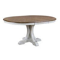 Rustic Pedestal Dining Table with 18" Leaf