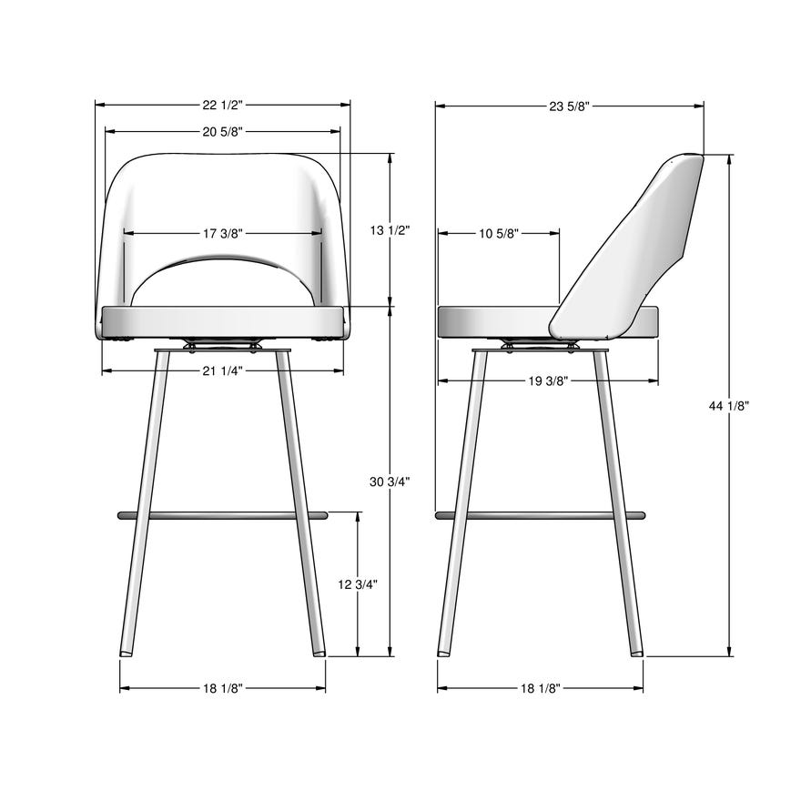 Amisco Scarlett Upholstered Bar Height Swivel Stool