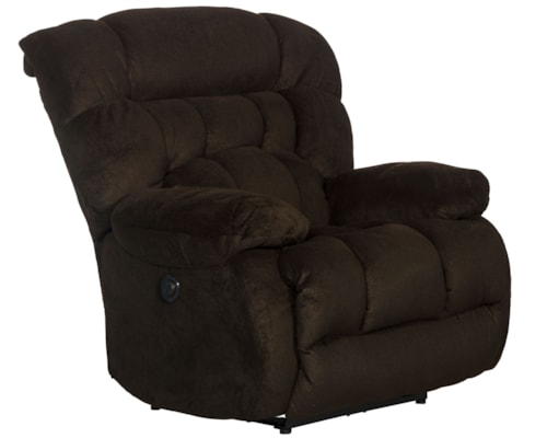 Casual Power Lay Flat Recliner with Pillow Arms