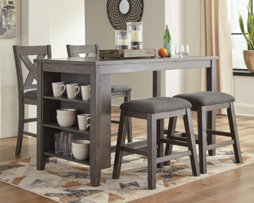 Counter Height Dining Table And 4 Barstools