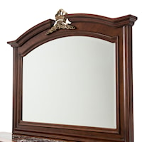 Traditional Arched Mirror with Crown Accent