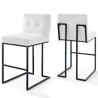 Black Stainless Steel Upholstered Fabric Bar Stool Set of 2