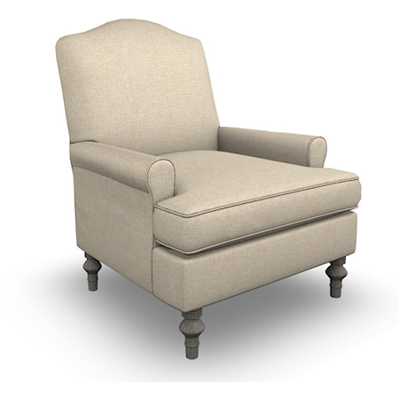 Casual Club Chair with Slight Camel Back
